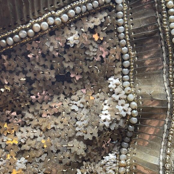 Vintage 70's Sequined Beaded Gold Bow Clusch - Picture 13 of 13